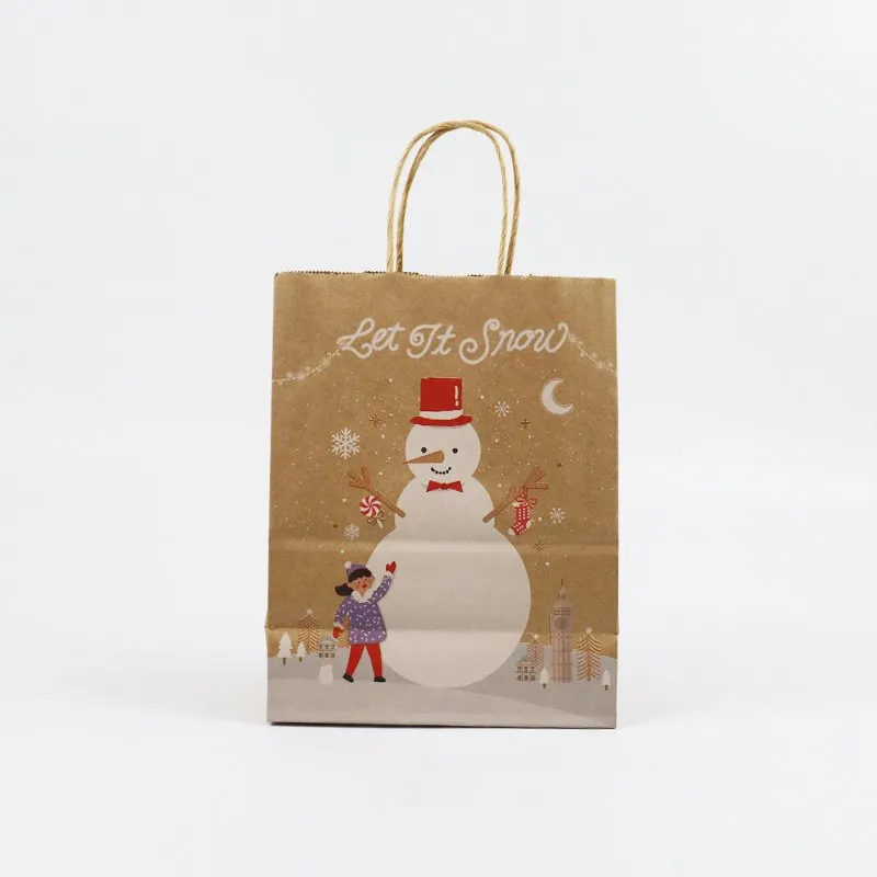 Factory Wholesale Custom Printing Logo Luxury Personalized Degradable Recyclable Shopping Gift Food Cosmetic Packaging Kraft Cardboard Paper Bag with Handle