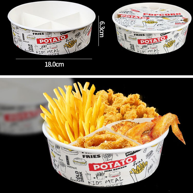 Factory Custom Food Grade Disposable Paper Cone Shape French Fries Chips Fried Chicken American Potato Stick Snacks Egg Waffle Fast Food Packaging Paper Chip Cup