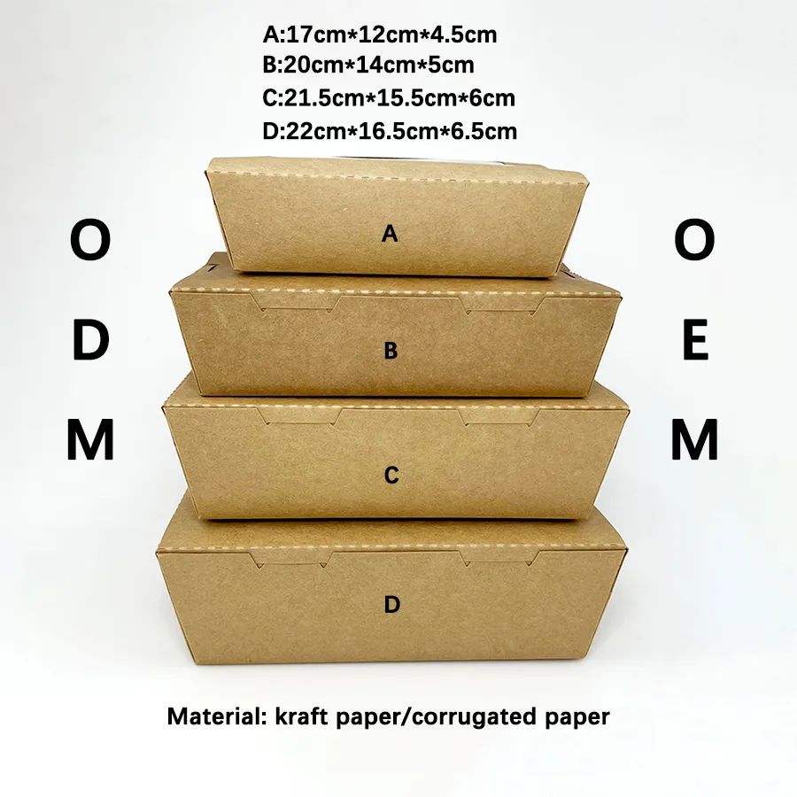 Wholesale Eco Friendly Fried Chicken Sushi Fast Lunch Paper Box Chip Box Packing Box for Food with Window Fast Food Container