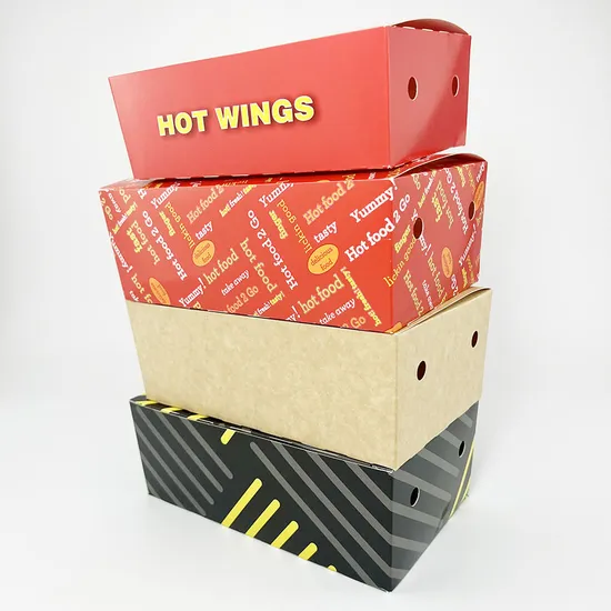 Custom Size Chicken Nugget Chips Box Disposable Fast Food Packaging Cardboard Container
