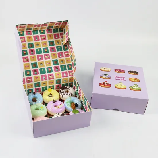 Hot Selling Wholesale Custom Bakery Mochi Donuts Packaging Doughnut Box with Insert Bakery Cake