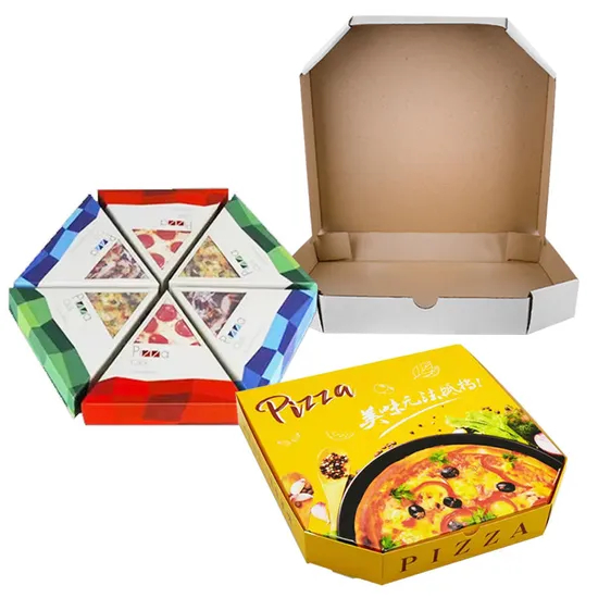 Sales Wholesale Price Food Packaging Custom Printed Hexagon Pizza Box Cardboard Different Sizes Pizza Boxes with Logo