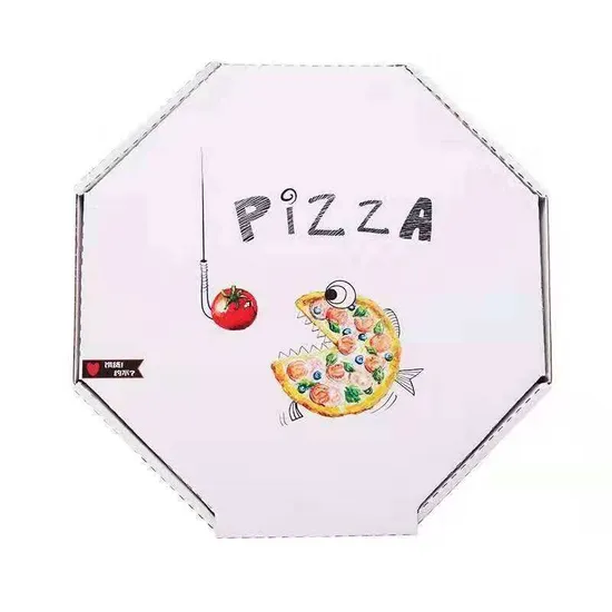 Pizza Box Food Grade Biodegradable Paper Box 12 14 16 18 Inch Custom Logo Printed Pizza Box