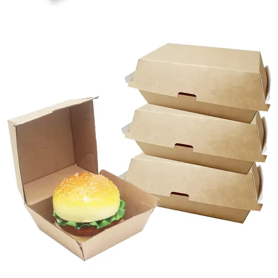 Wholesale Custom Disposable Hamburger Burger Box Packaging Lunch Box Fast Food Container