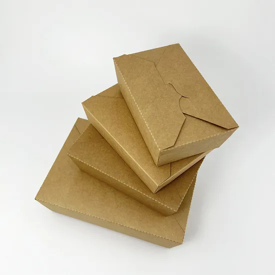 New Packaging Boxes Custom Logo Biodegradable Meal Box Disposable Kraft Paper Box for Fast Food Fruit Salad Packaging