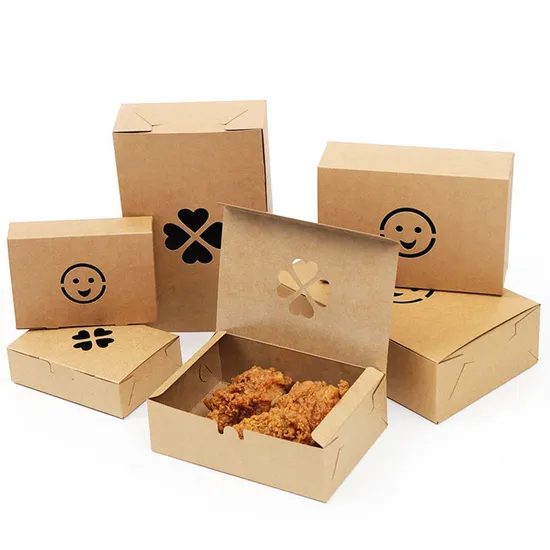 Custom Size Disposable Food Container Waterproof Bento Salad Box Kraft Paper Box for Food