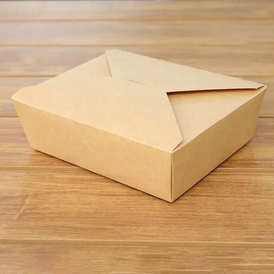 Custom Printed Logo Lunch Salad Disposable Takeaway Food Container Packaging Kraft Paper Boxes