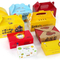Customized Logo Printed Disposable Food Grade French Fries Chip Fried Chicken Cake Packaging Party Boxes with Handle