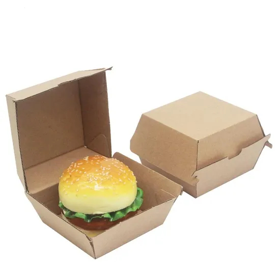 Disposable Biodegradable Burger Box Disposable Food Grade Custom Print Logo Burger Box