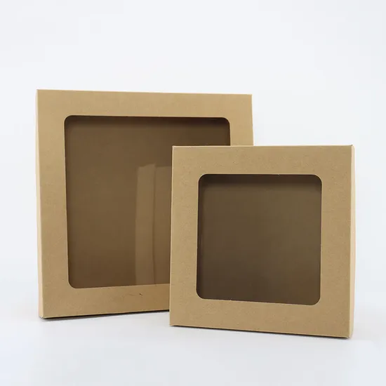 6inch Factory Hot Sale Kraft Paper Cake Box with Window Birthday Cake Packing Box