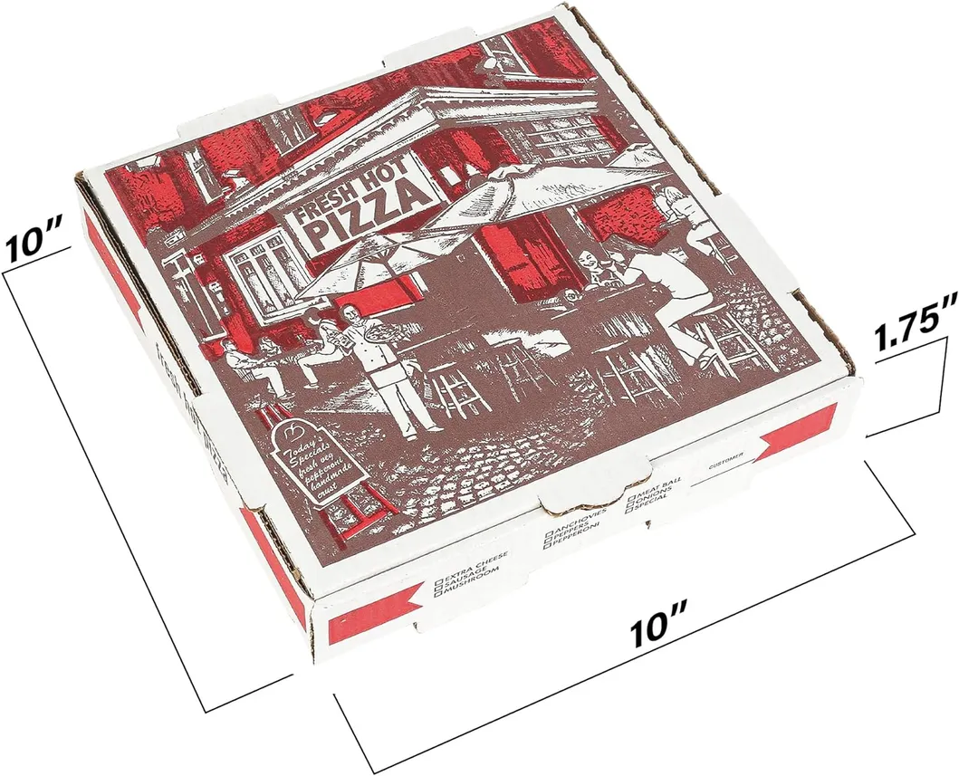 Cheap Price 10 12 14 16 18 Inch Corrugated Cardboard Wholesale Custom Pizza Box.
