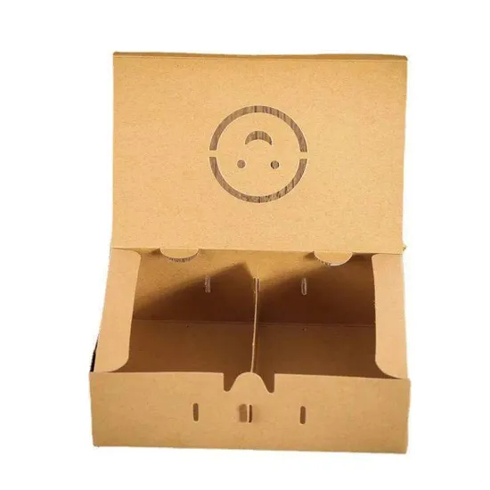 Disposable Take Away Package Snack Container Kraft Lunch Paper Box Restaurant Salad Box for Fast Food with Slots