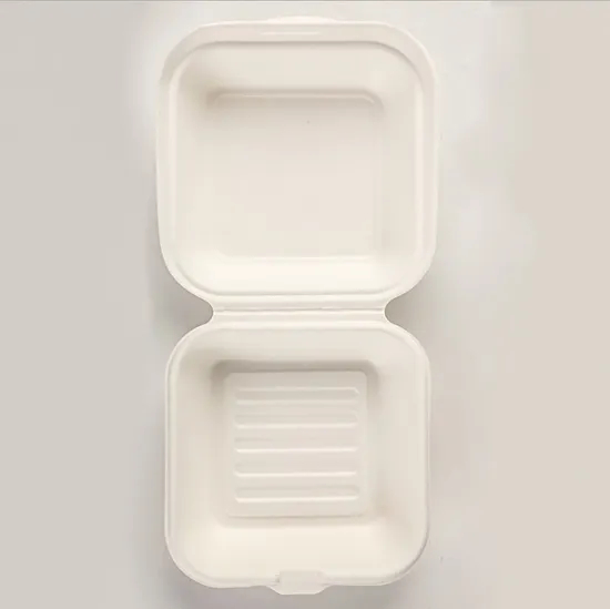 Disposable Custom Printing Boxes for Burger Eco Friendly Sugarcane Burger Box