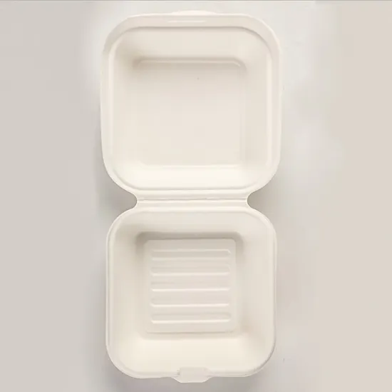 Disposable Custom Printing Boxes for Burger Eco Friendly Sugarcane Burger Box