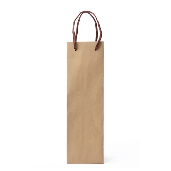 Customized Brown Recyclable Kraft Paper Bag Logo Printing Long Custom Size Packaging Paper Bag
