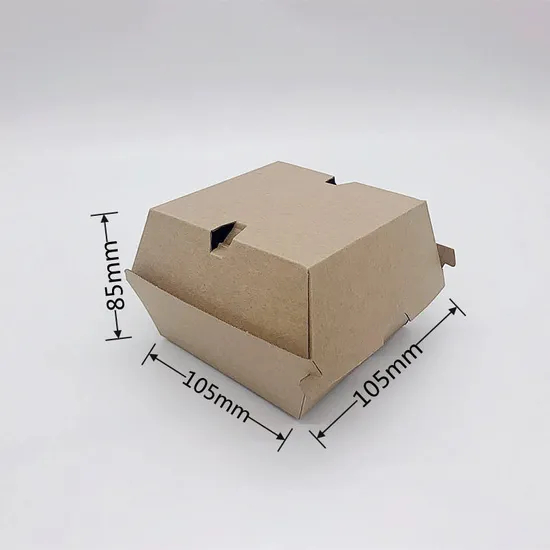 Custom Printed Recycled Take Away French Fries Paper Boxes Fast Food Burger Hamburger Packaging Box