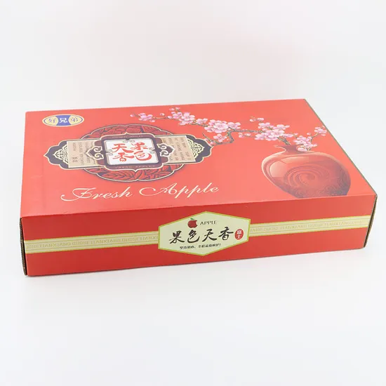Biodegradable Corrugated Shipping Box Apple Fruit Paper Packing Box