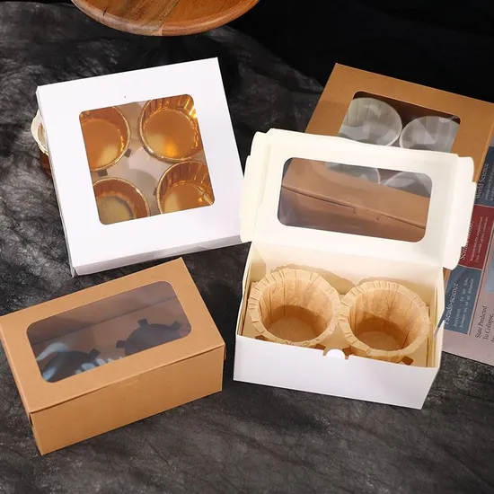 Custom Print Lid and Base Storage Packaging Paper Food Box with Pet Window Cake Box for Birthday