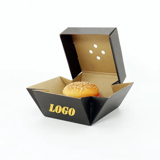 Wholesale Biodegradable Custom Burger Packaging Compostable Takeout Burger Container Delivery Box