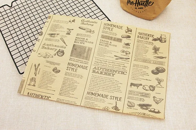 Customized Oil-Proof Wax Paper for Food Bread Sandwich Burger Fries Wrapping Baking Food Wrapper Paper