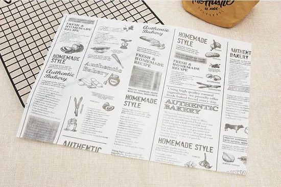 Customized Oil-Proof Wax Paper for Food Bread Sandwich Burger Fries Wrapping Baking Food Wrapper Paper