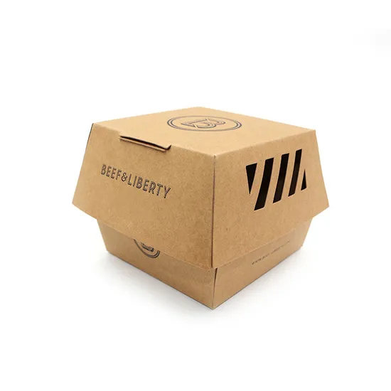 Corrugated Paper Box Burgers Personalized Burger Boxes See Through Burgers Boxes