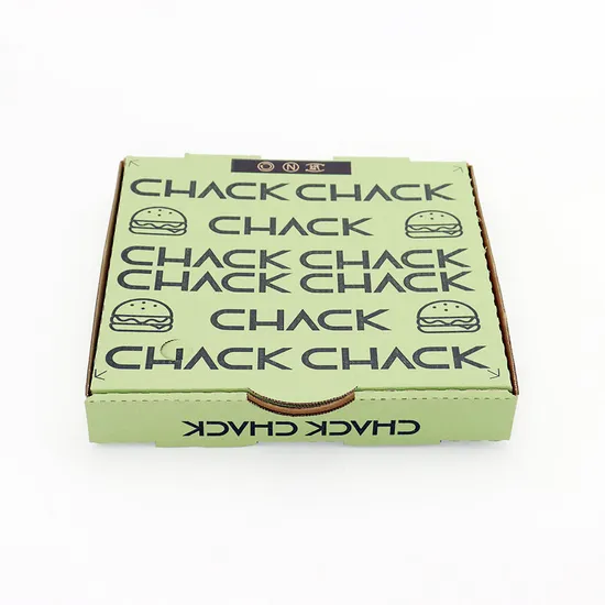 Custom Recyclable Pizza Cardboard Box with Logo Gold Foil Stamping for Food Packaging and Box