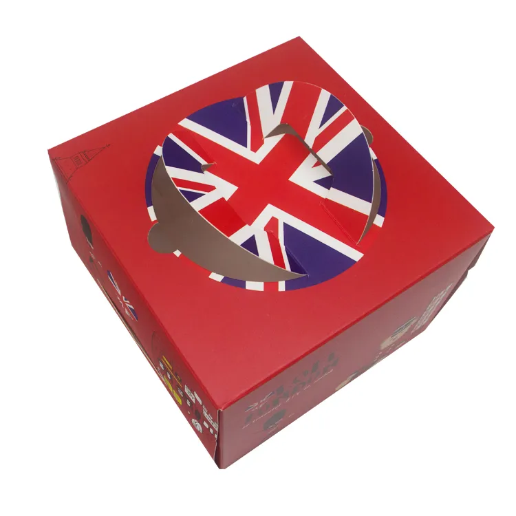 High Quality Cheap Color Paper Cake Box Custom Cake Kraft Paper Packaging with Handle