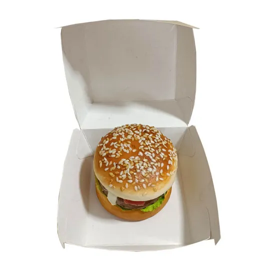 Biodegradable Corrugated Kraft Box Customized Hamburger Paper Box Disposable Cardboard Burger Boxes Greaseproof
