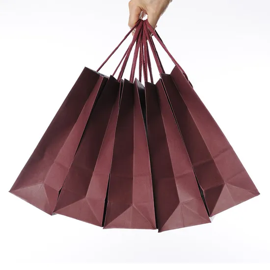 Customized Recycled Brown Waterproof Portable Handbag with Kraft Paper Bag