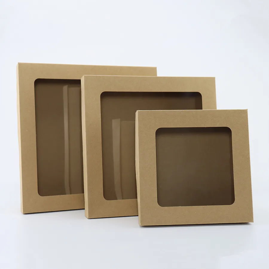 Biodegradable Packing Cake Food Gift Brown Cardboard Paper Box with Custom Logo