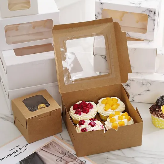 Paper Cake Box with Transparent Window Cup Cake Boxes in Bulk Dly Birthday Cake Box