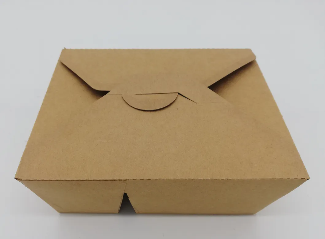 Disposable Customized Logo Takeout Kraft Paper Tray Brown Food Boat Box Tray