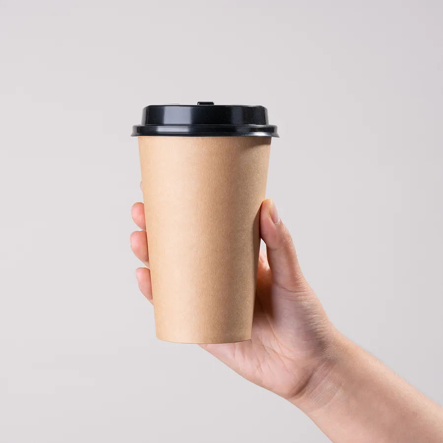 Biodegradable OEM Custom Logo Disposable Hot Coffee Paper Cup with Lid