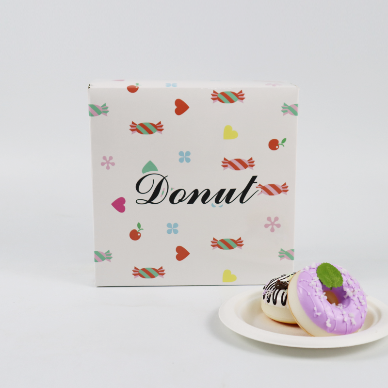 Disposable Hard Food Grade Donut Cupcake Cake Container Baking Paper Packaging Box for Food Kraft Paper Customized Design Accept