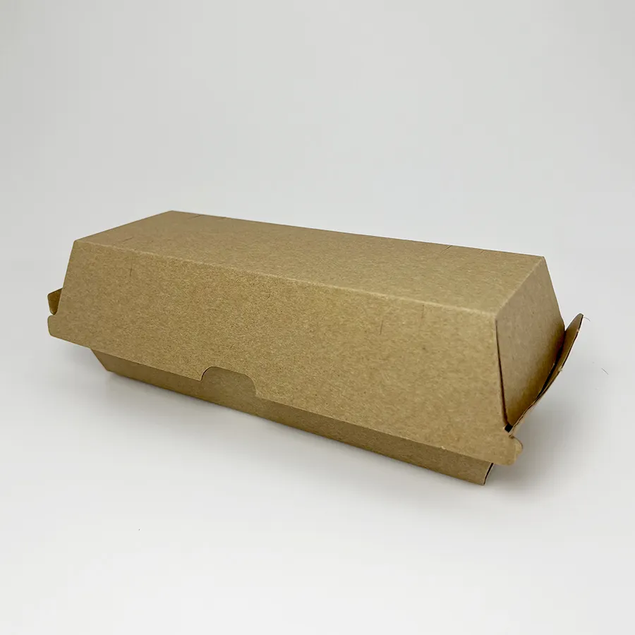 Custom Biodegradable Factory Hot Selling Hot Dog Box Food Carton Folded Hot Dog Burger Packing Box