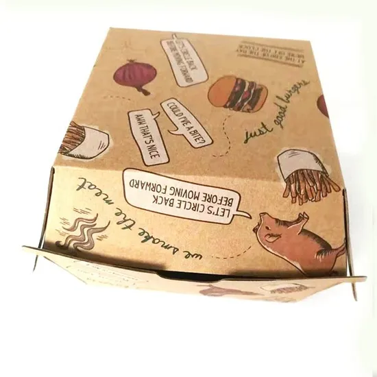 Wholesale Custom Burger Packaging Box Kraft Boxes for Burger Burger Box & Fries Paper