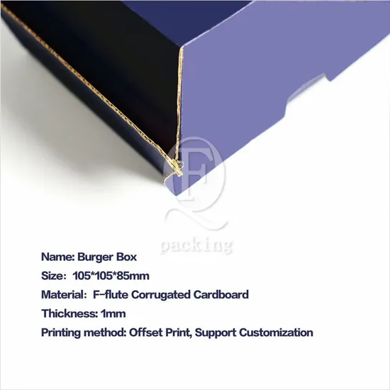 Folding Design High Temperature Resistant Customized Hamburger Box Forming for Working Lunches