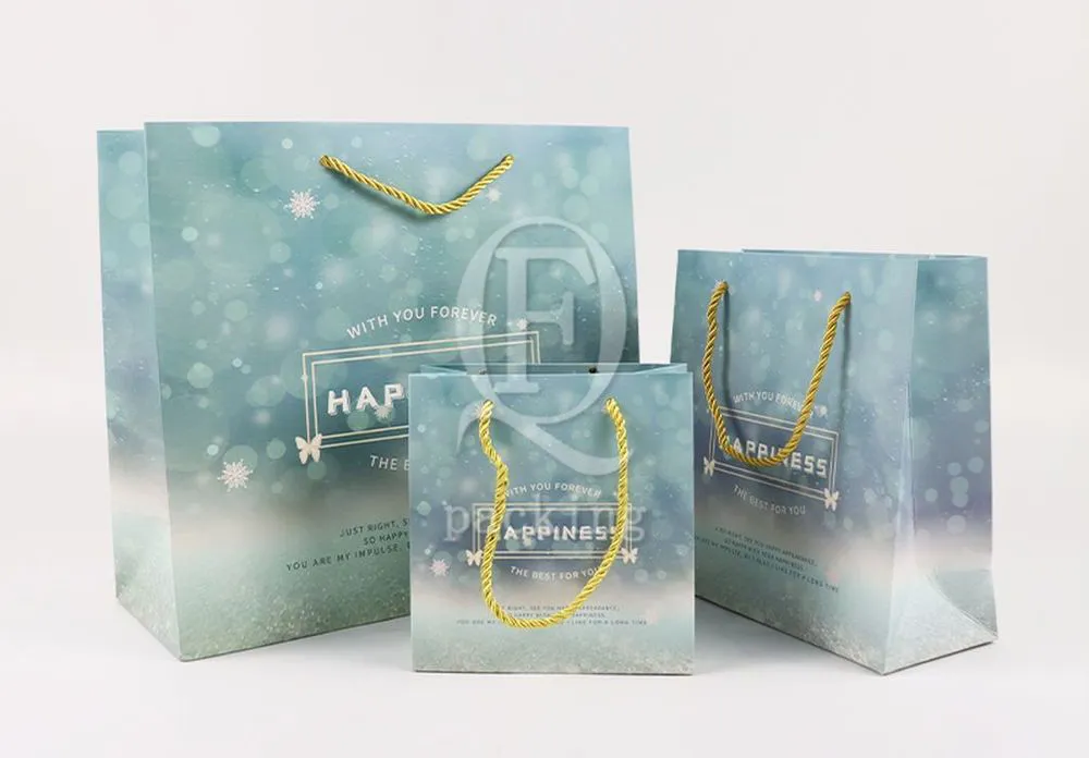 Tear-Resistant Natural Raw Materials Customized Paper Shopping Bag for Gift Packaging