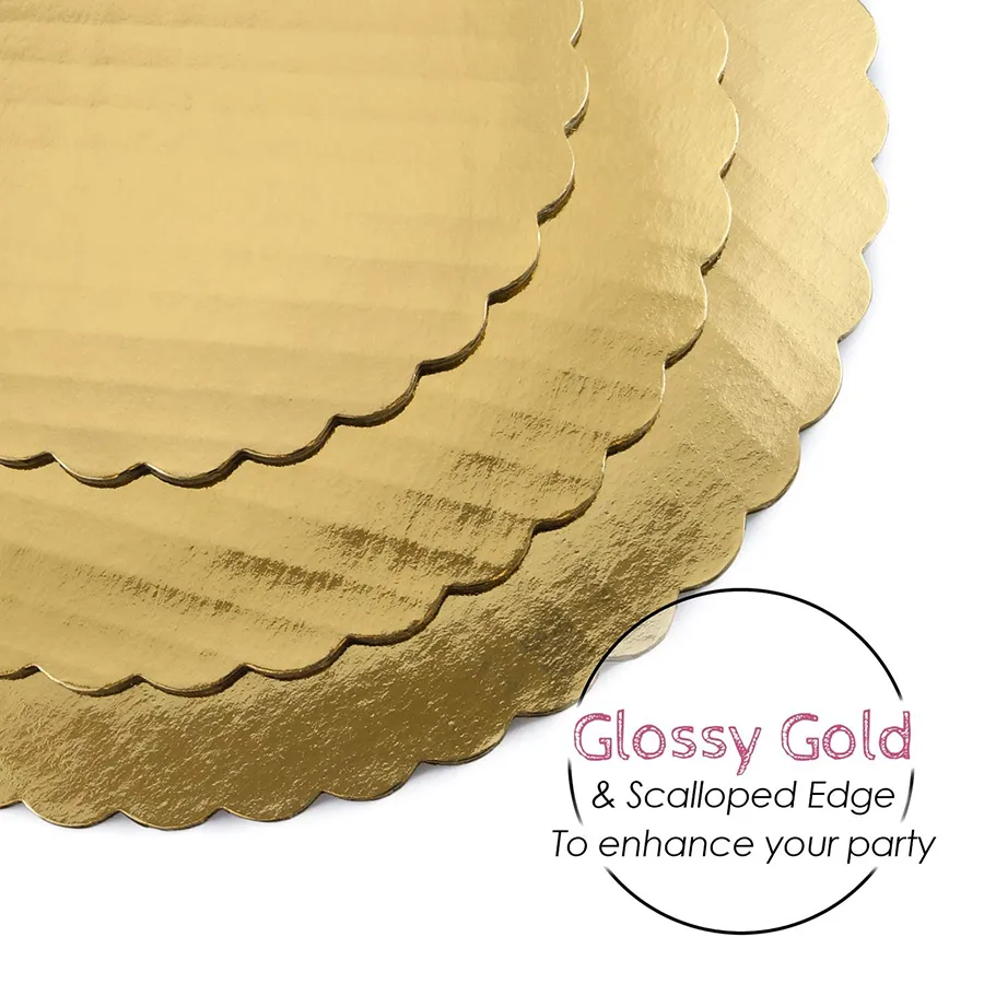 Cheap Customized Disposable Paper Plate Cake Board Tray Fancy Cardboard Round Circle Cake Tray