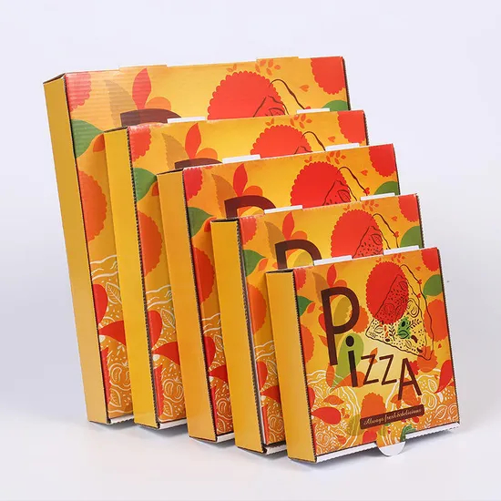 Delivery Pizza Box Different Size Food Custom Printed Logo Pizza Flute Corrugated Carton Box