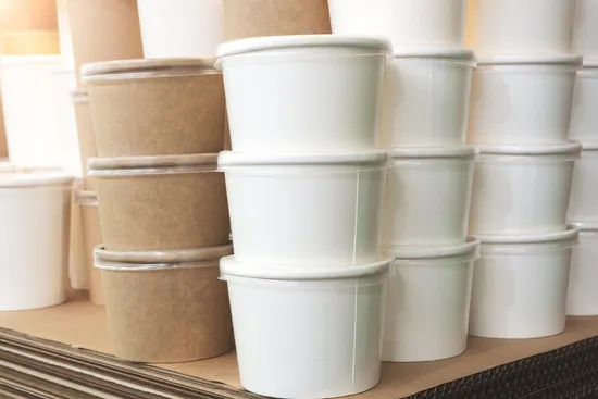 Factory Wholesale Food Grade Safety Eco-Friendly Customized Printing Kraft Paper Salad Packing Bowl PE Coating Soup Cup with Pet Lid