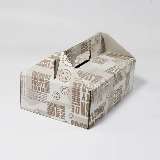 Fried Chicken Fried Food Safety Packaging Box Fast Food Takeaway Packaging Delivery Box with Handle