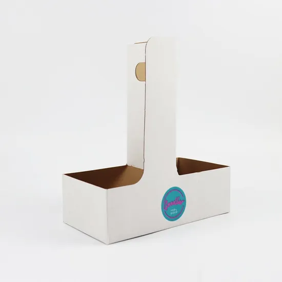 Wholesale Custom Printing Logo Disposable Biodegradable Recyclable Takeaway Brown Paper Coffee Cup Carriers with Portable Handle