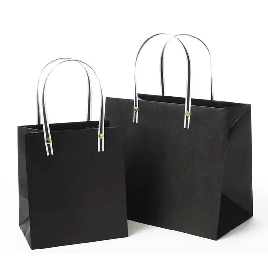 High Quality Retail Shopping Bag Decorative Gift Bags Customized Logo Paper Bag with Handle and Rivet