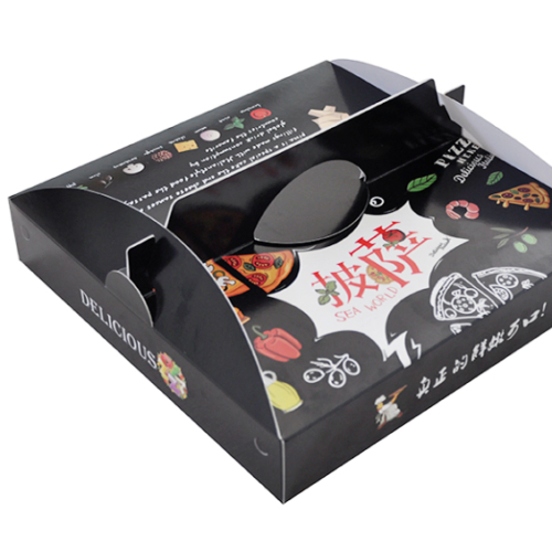 Factory Wholesale Customized Portable Personalized Eco-Friendly Printed Fast Food Takeaway Disposable Corrugated Kraft Paper Pizza Box with Handle
