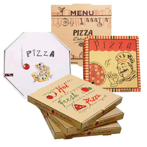 Wholesale Food Grade Disposable Takeaway Fast Food Meal Biodegradable Corrugated Eco-Friendly Customized Printing Logo Packaging Kraft Paper Pizza Box