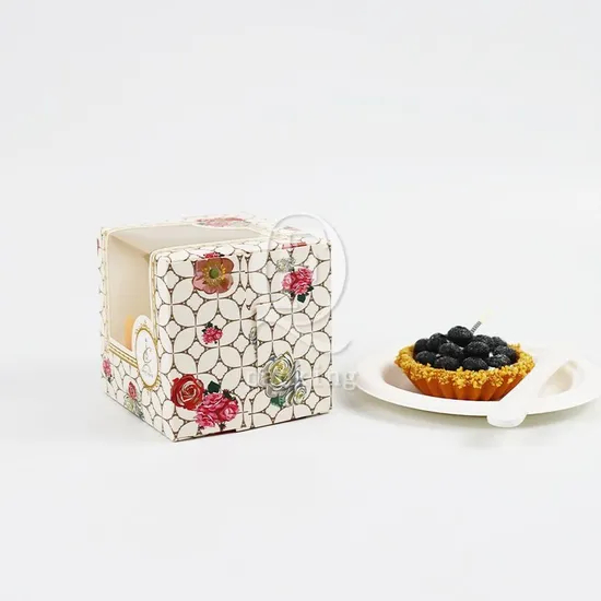 Factory Cheap Wholesale Customized Transparent Window Printed Logo Size Food Grade Doughnut Disposable Bakery Packaging Macaron Paper Cake Cardboard Box