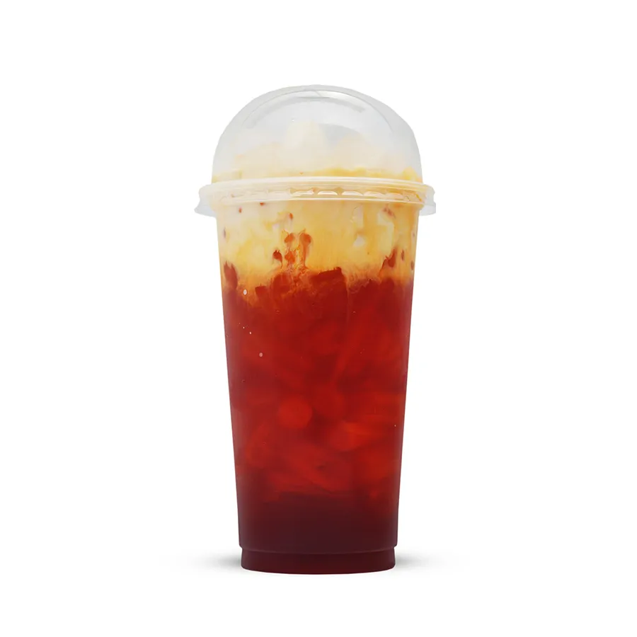 Factory Wholesale Eco-Friendly Disposable Custom Juice Cup Plastic Storage Packaging Bubble Milk Tea Juice Disposable Clear Plastic Cold Drink Cup with Lid