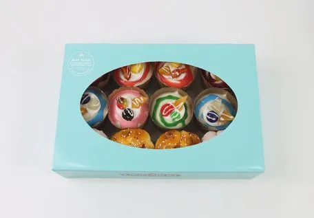 Factory Cheap Wholesale Custom Transparent Window Printed Logo Size Food Grade Doughnut Disposable Bakery Packaging Macaron Paper Cake Cardboard Box